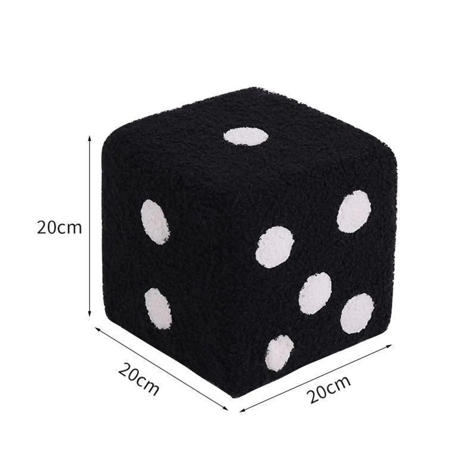 Ottoman Foot Rest Stool Detachable Cover Stepstool for Office Bedde Sturdy black 20cmx20cm
