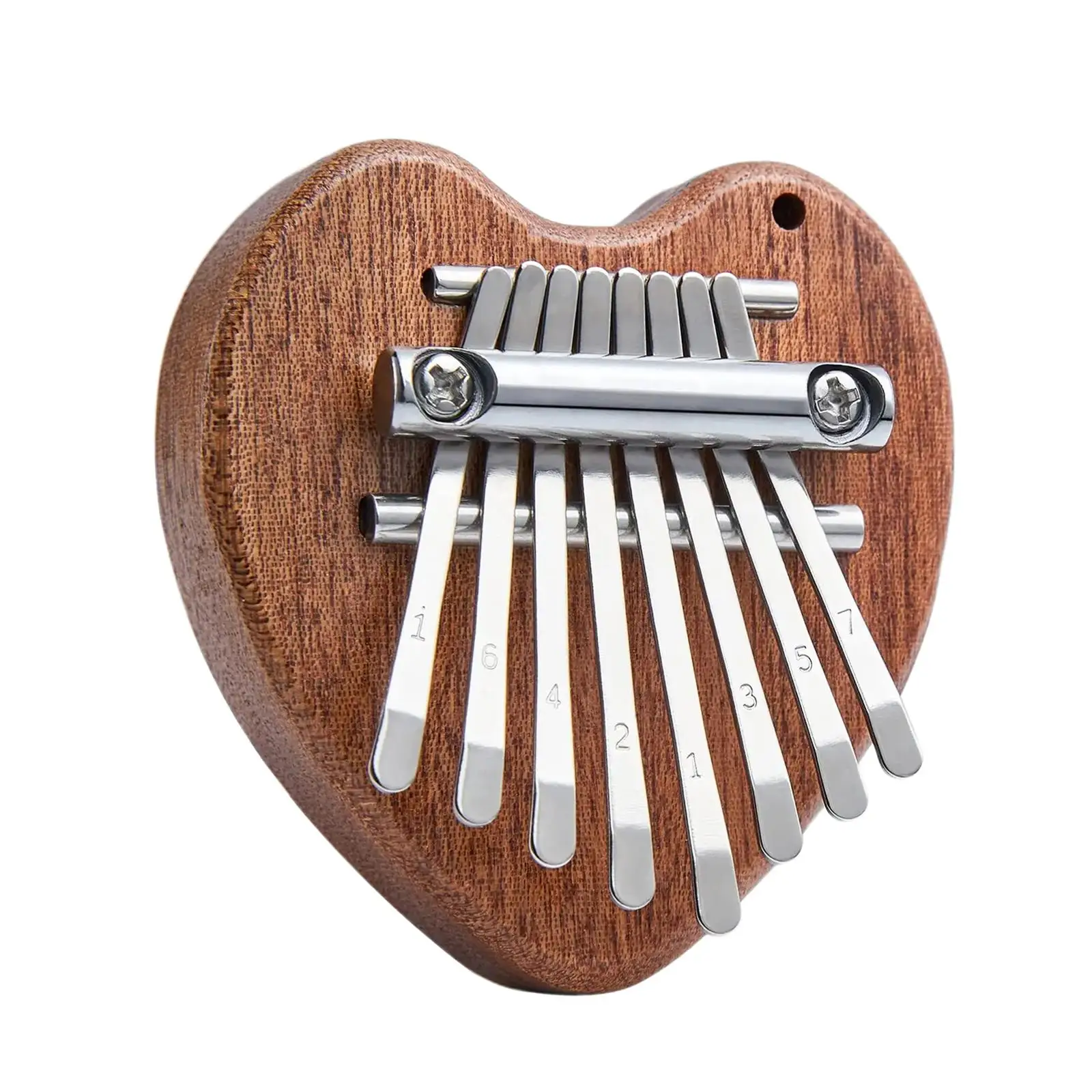 Mini 8 Key Kalimba Handpainted Patterns Small Compact Pendant Gift Thumb Piano