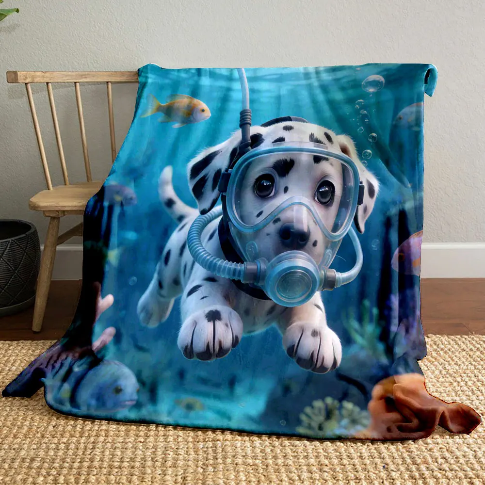 1PC Cute Dalmatian Printed Blanket Soft and Comfortable Home Travel Blanket Adult and Child Warm Blanket Luxury Gifts