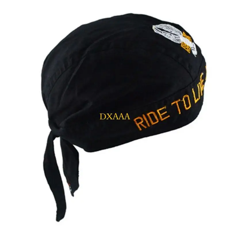 DXAA Head Wraps Cycling Skull Cap Beanie Motorcycle Helmet Liners Hip Hop Gothic Flame Skull Printed Pirate Hat Bandanas