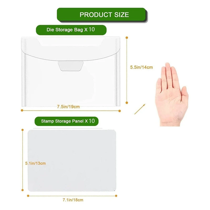 20 шт. закрывающиеся сумки для хранения высечек, набор для хранения прозрачных штампов для высечки и украшения