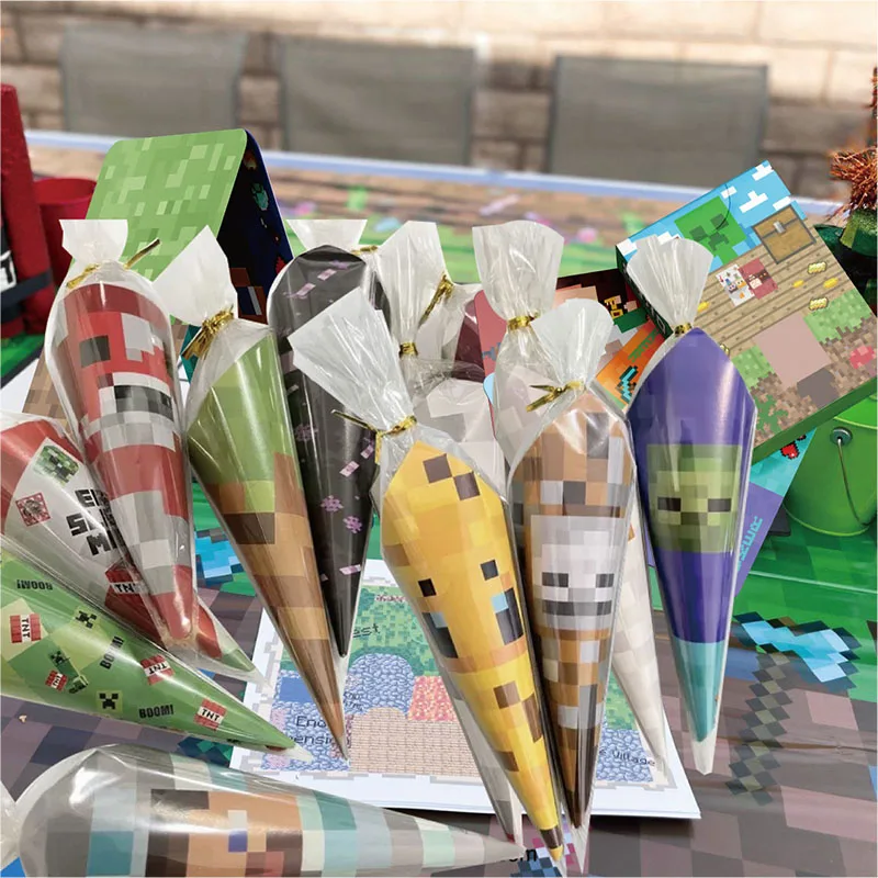 TNT Rope Drawing Bag 28pcs Packs Pixel Miners Style Party Decorations Suitable for Candy Chocolate gift bags novel packaging