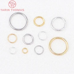 (8881) 50PCS 18K Gold Color Plated Brass Jump Rings Closed Rings Jewelry Finding Earrings Connector Ring Accessories Wholesales