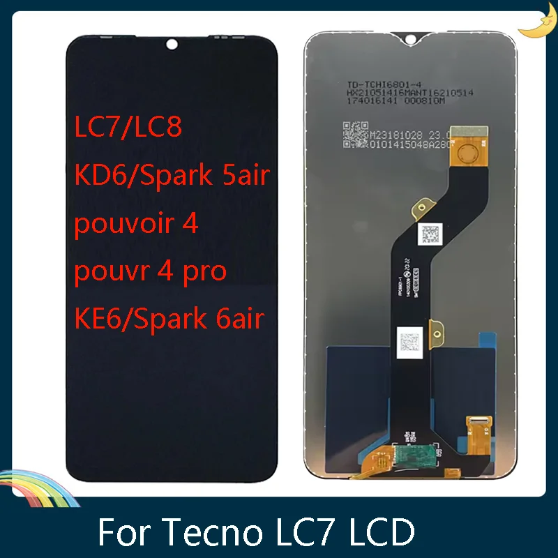 7.0 inches For Tecno Pouvoir 4 LCD LC7 Display Touch Screen Digitizer Assembly For Tecno Pouvoir 4 Pro LC8 LCD Repair