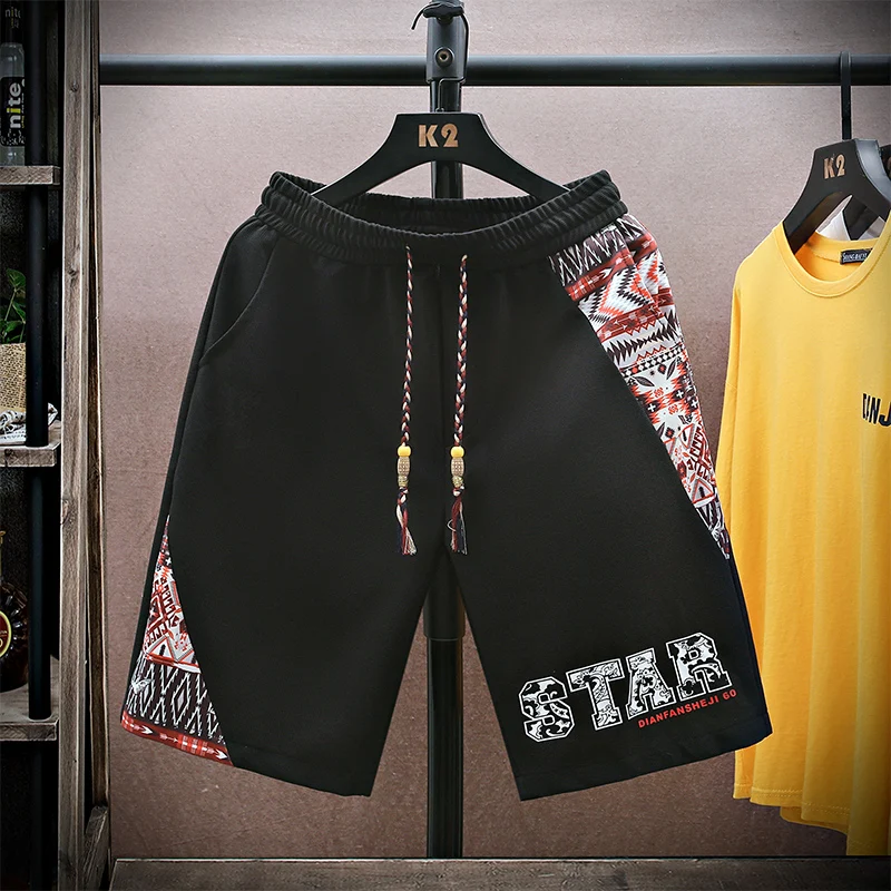 

Fashion Men's Casual Shorts Summer Knee-Length Pants Youth Street Wear Loose Drawstring Trousers Outdoor Elastic Waist Joggers
