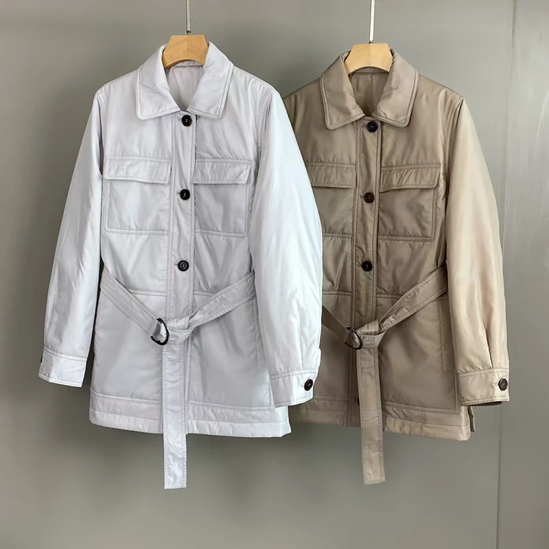 

Ladies lapel padded jacket, fashionable and versatile casual jacket, high quality cotton-padded jacket, autumn, new style, 2025.