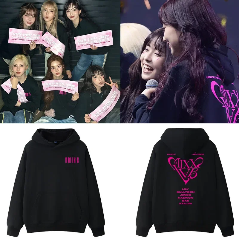

2025 KPOP NMIXX FAN CONCERT Change Up : MIXX Lab Oversized Women/men Hoodie Sweatshirt Streetwear Hip Hop Pullover Hooded Jacket