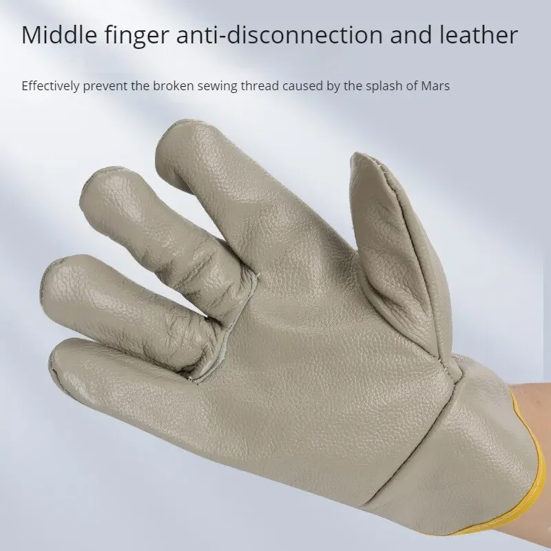 Gants de sécurité résistants à l'usure pour le travail du soudeur, isolation d'huile, couche de tête épaissie, gants de protection du conducteur de soudage, peau de vache