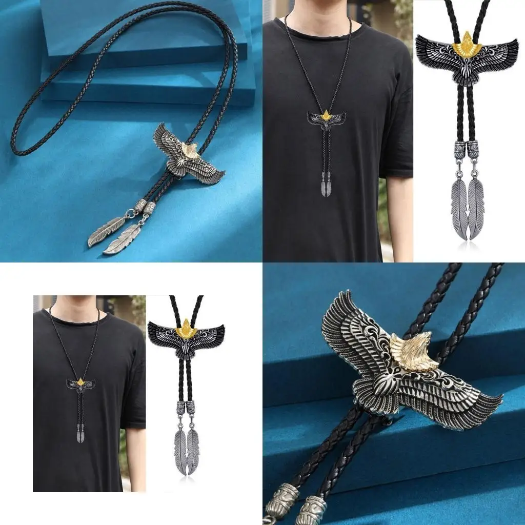 

72xe Mens Women American Bolo Tie Western Cowboy Metal Flying Подвесное ожерелье