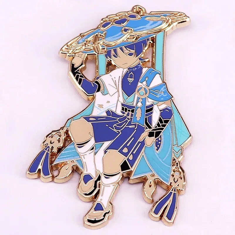 Game Genshin Impact Wanderer Balladeer Scaramouche Hard Enamel Pin Game Lapel Pin Gamer Otaku Jewelry Gifts