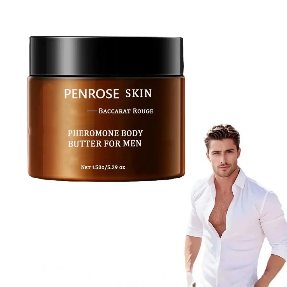 150g Penrose Skin Men Pheromone Body Butter Relief Dry, Rough Skin Boost Confident Charm Long Lasting Hydrating Body Moisturizer