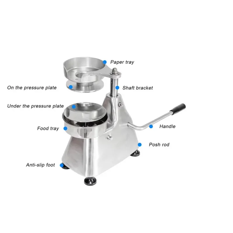 Manual Burger Patty Maker Machine Durable Meat Ball Former for Fast Food Kitchen Commercial Round Hamburger Press Tool