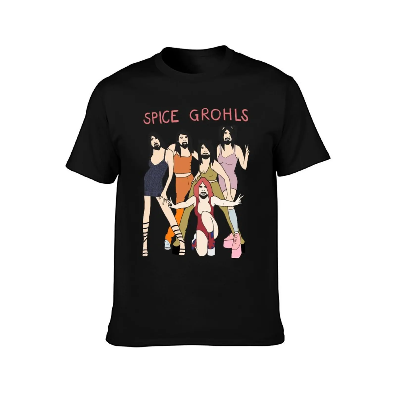Spice Grohls T-Shirt Summer Casual Cotton Tee Oversized Streetwear Tops Vintage Graphic Print Loose Fit Short Sleeve