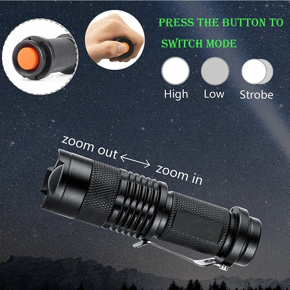 Handheld 395 nm UV Light Black Light Zoomable Waterproof AA Battery Flashlights Ultraviolet Camping Tactical Outdoor Lighting