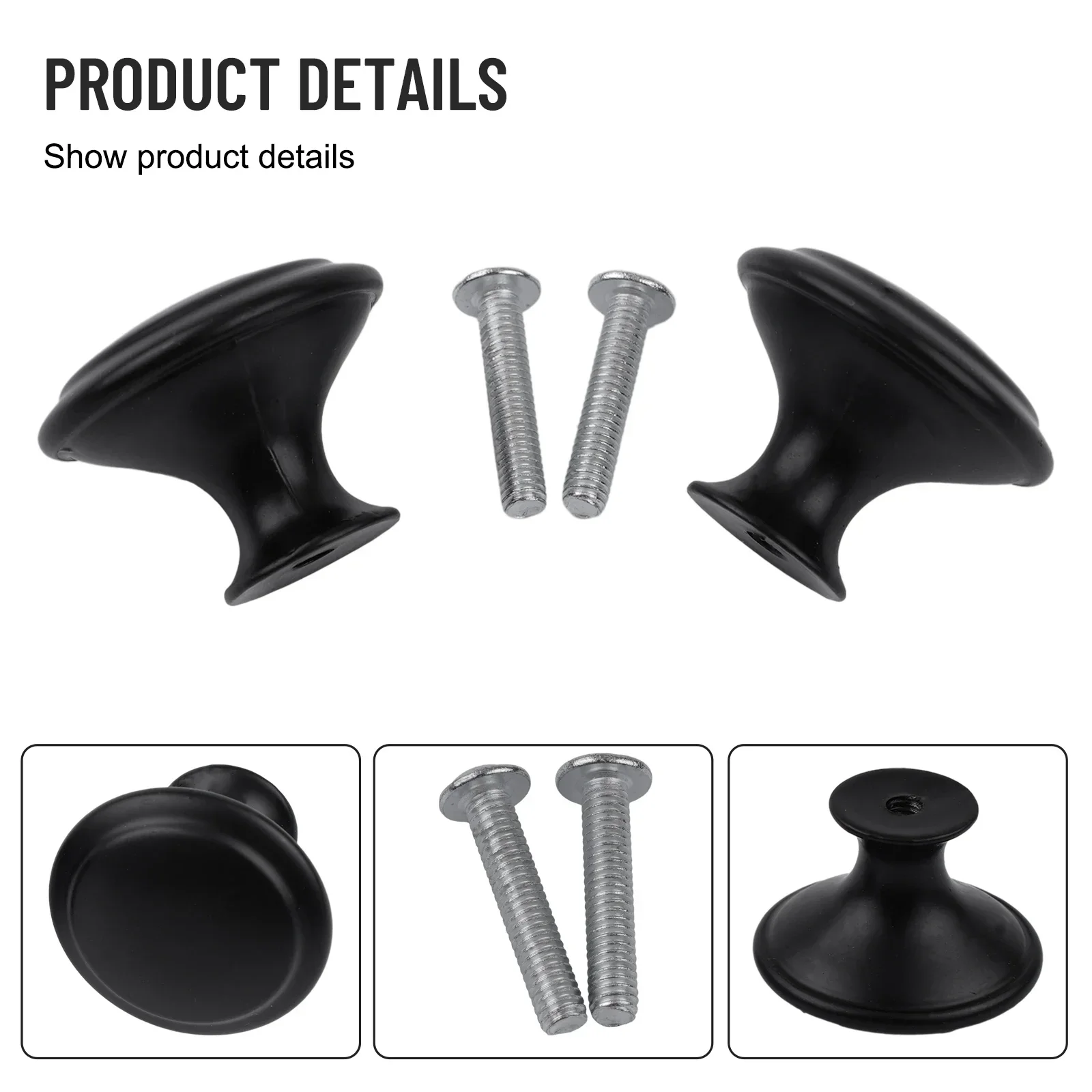20 Stück mattschwarze Schrankgriffe – Edelstahl-Schubladengriffe für Küchenschrank, Badezimmer, Kommode, langlebiger Möbelknopf