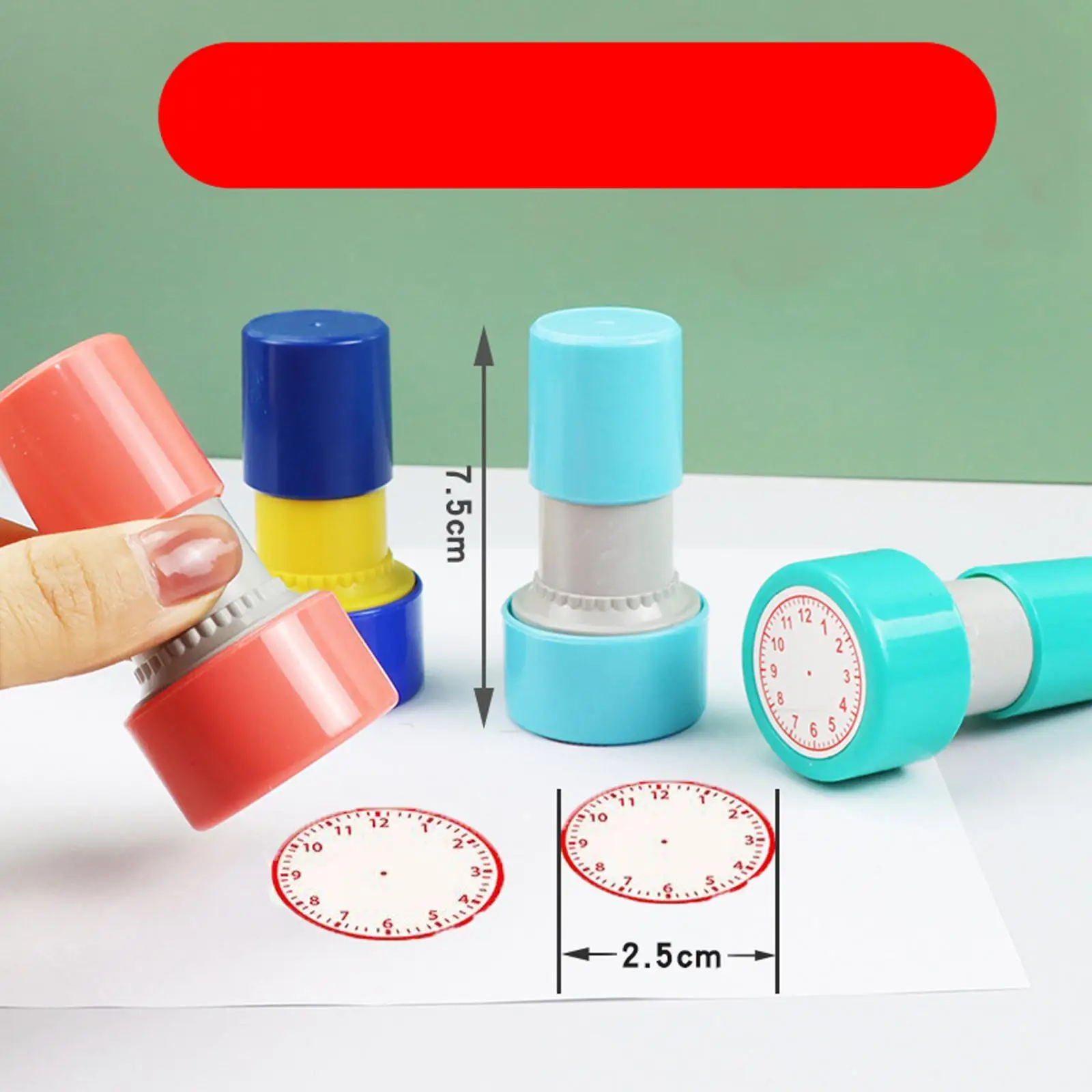 Clock Stamp Teaching Aids Set Self Inking Clock Stamps for Kids Preschool