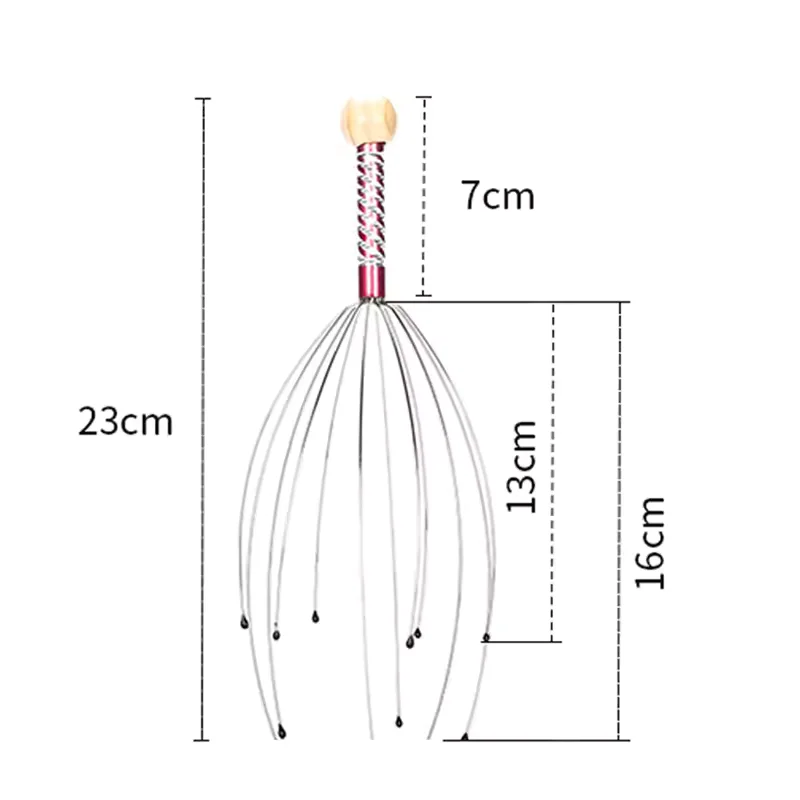 

1Pc New Random Color Fashion Stainless Head Neck Scalp Massager Massage Octopus Equipment Relieve Fatigue Stress Release Tool