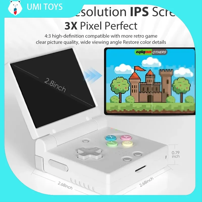 

Портативная игровая консоль Miyoo Mini Flip Retro - 2.8'' IPS-экран, портативный эмулятор ретро-игр, подарок для геймеров