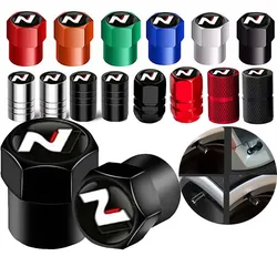 4Pcs Car Wheel Tire Valve Caps Air Stem Covers For Hyundai N Line Sonata Tucson Azera Elantra Veloster Kona Santa Accessories