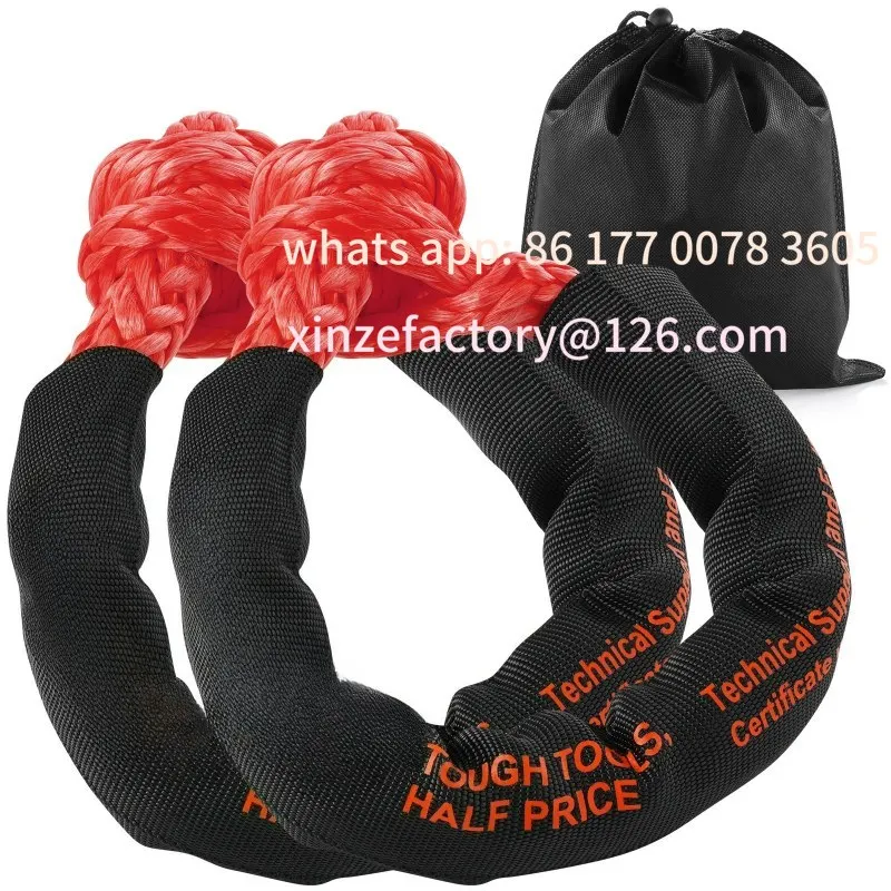 

Customizable 2Pcs Synthetic Soft Shackle Rope 44092lbs Tow Shackle Strap with Protective Sleeve for Off-Road Vehicles Recovery