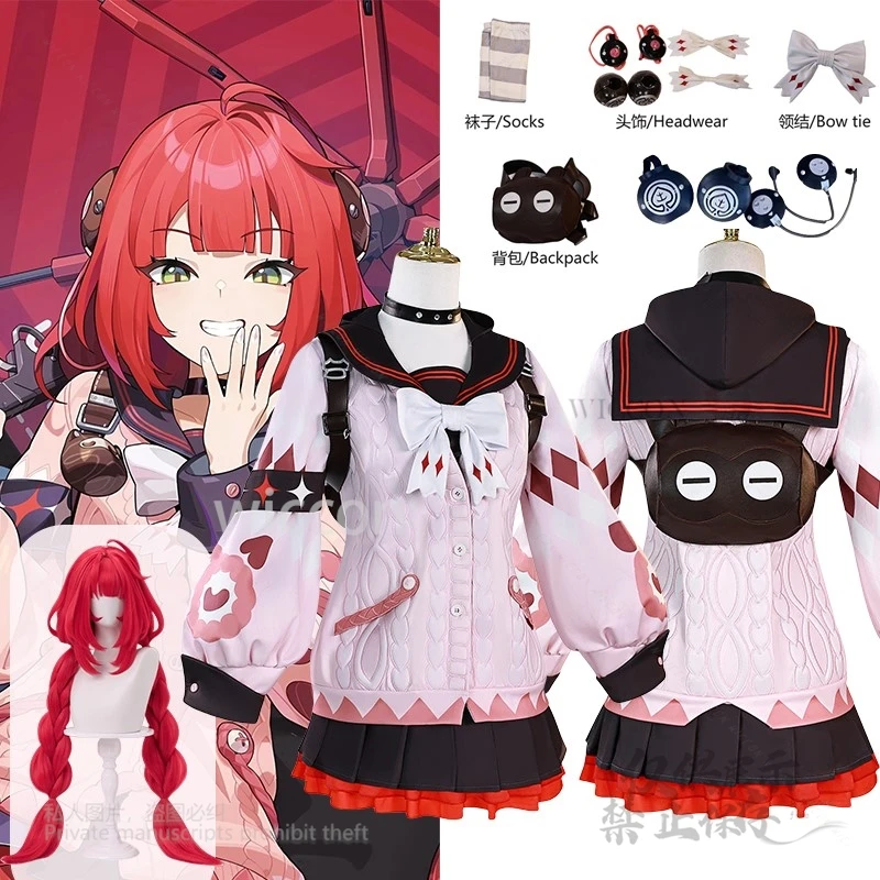 

Anime Game ZZZ Ukinami Yuzuha Cosplay Costume Props Full Set Outfits Roleplay Kawaii Suit Women Disfraz Adulto Halloween Party