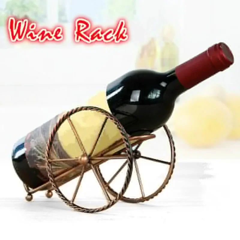 

Handmade Plating Wine Racks Home Kitchen Bar Accessories Practical Beverage Holder Bottles Decor Display Shelf and Coolers