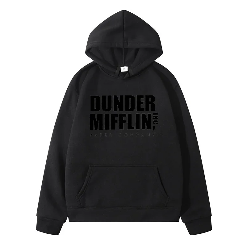 Dunder Mifflin Brief Bedrukt Heren Dames Hoodie Herfst Puur Katoen Mode Casual Lange Mouw Oversized Harajuku Tops