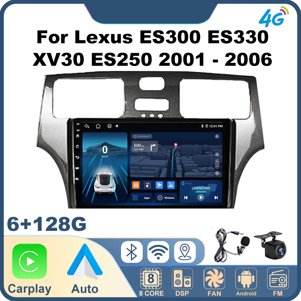 

Автомобильный радиоприемник Android для Lexus ES300 ES330 XV30 ES250 2001-2006 4G Wireless Carplay AM GPS Car Audio System Builder