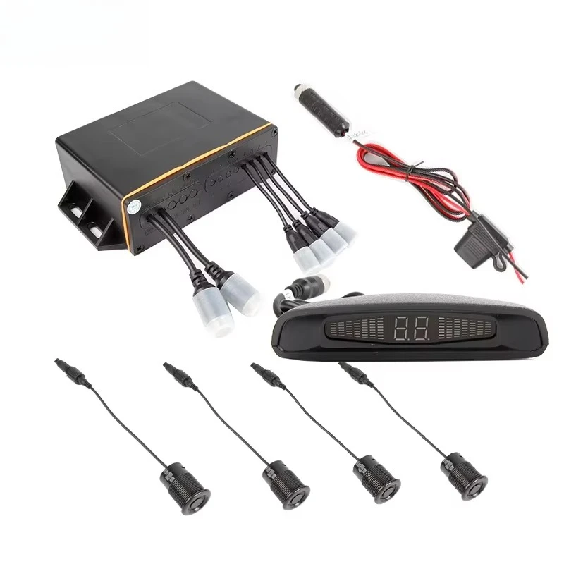 

Car Set LED Display 4 Backup Radar Wire Parking Sensors System For Toyota Prado Honda Mercedes Peugeot 5008 Hyundai