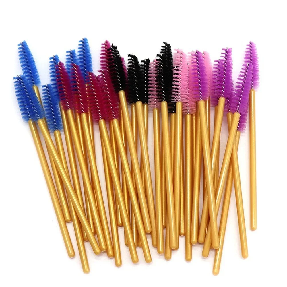 Applicateur de mascara en cristal de silicone pour femmes, brosses à cils en diamant de poulet, peigne, outils de brosse de maquillage de beauté, 50 pièces