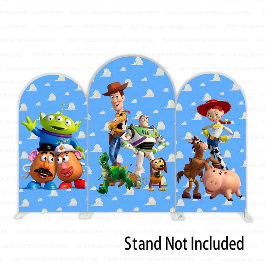 Disney Toy Story Buzz Lightyear Custom Woody Jessie Arch Cover Photo Backdrop Photography Background Birthday Party Background