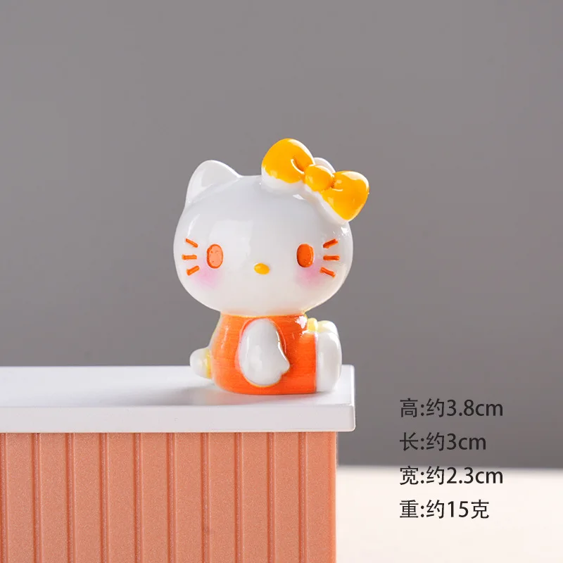 10 szt. Zabawka Hello Kitty, urocza kreskówka kawaii, prezent dla uczennicy, żywica, anime, dekoracja na biurko, dekoracja samochodu, zabawka dla dzieci, sprzedaż hurtowa