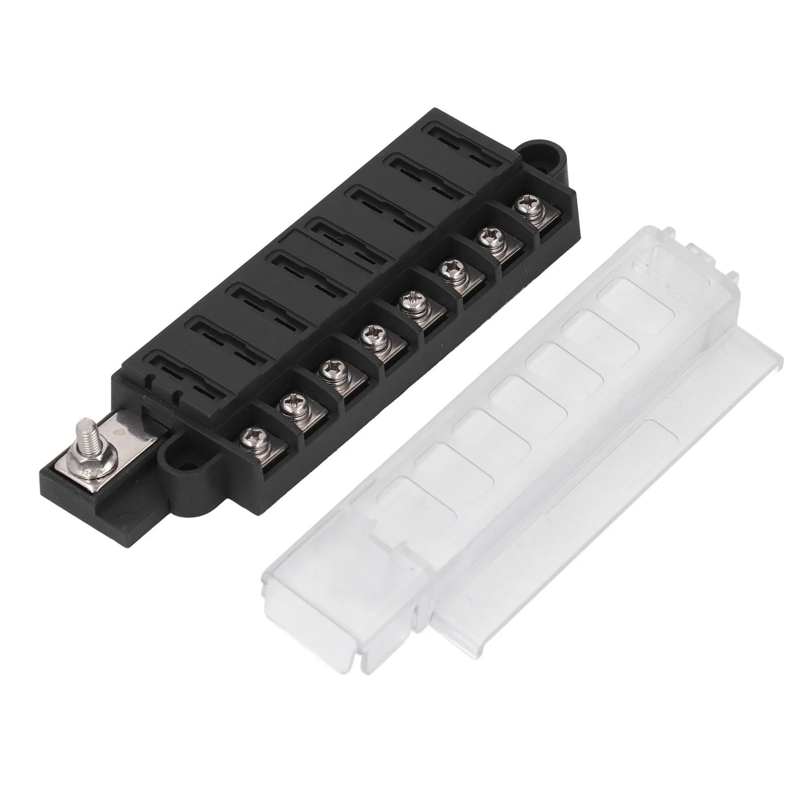 1 in 8 Out Blade Fuse Box Compact Transparent Cover ATO ATC 8 Way Blade Fuse Block Holder 32VDC 100A