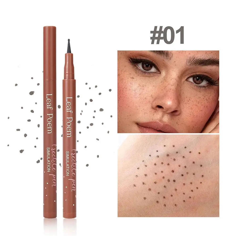 Stylo de maquillage pour taches de rousseur, lisse, naturel, imperméable, rond, outil de maquillage pour taches de rousseur asiatiques, conception de tête de plage I2E8