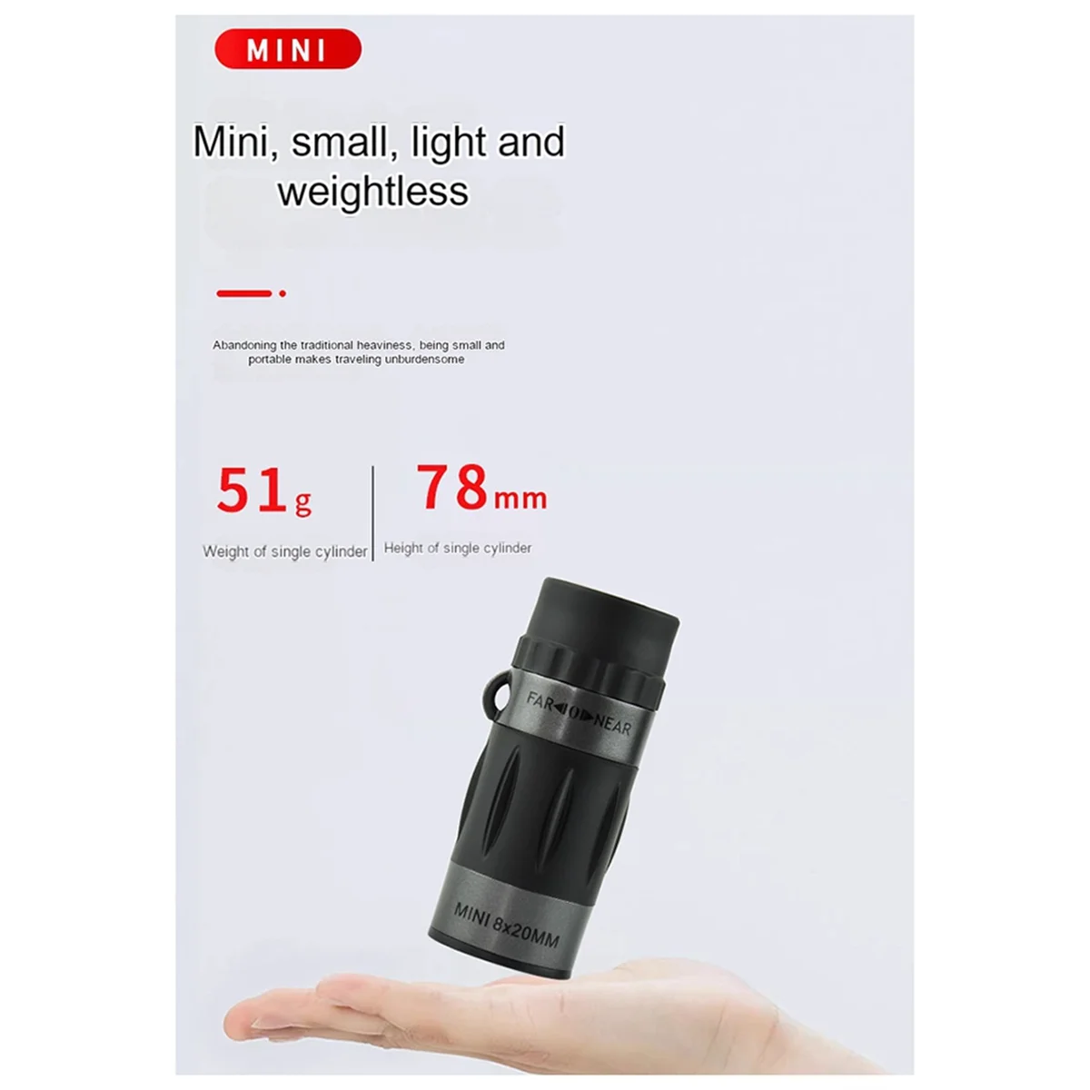 High-Definition Monocular Low-Light Dual-Tone Outdoor Waterproof Mini Travel Optical Telescope