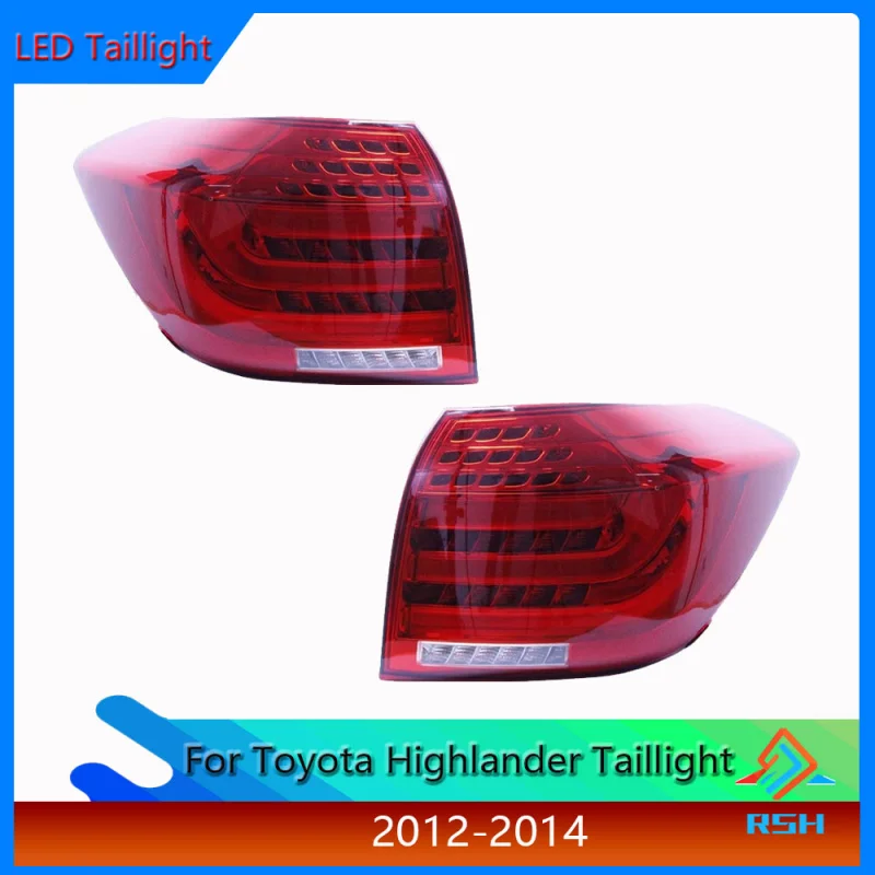 

For Toyota New Highlander Taillight Assembly 2012-2014 Modification BMW Style LED Driving Brake Light Turn Signal Rear Lamp
