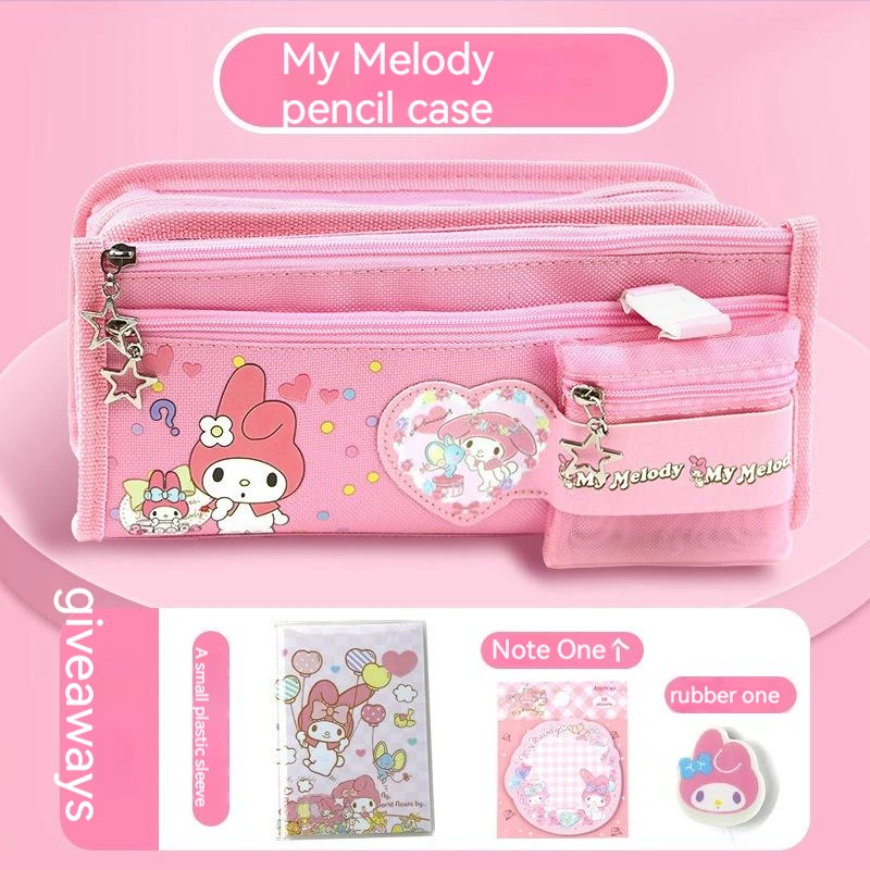 Imagem -04 - Estojo de Lápis Sanrio para Fêmea Kuromi my Melody Cinnamoroll Alunos com Porta-moedas Papelaria Fofa Atacado