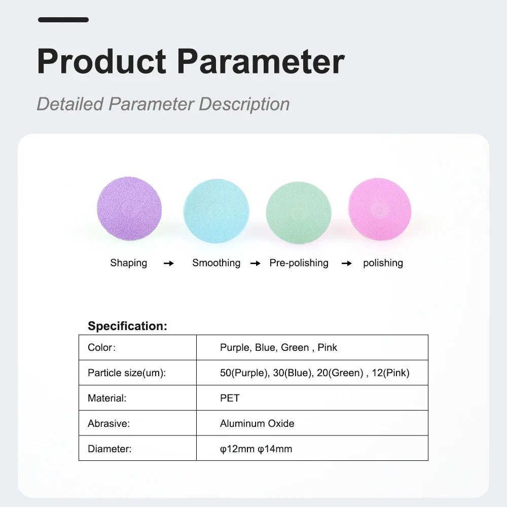 40Pcs/Box Dental Polishing Discs Kit Rainbow Dental Oral Resin Polishing Discs Set Finishing System Dentistry Instrument Tools