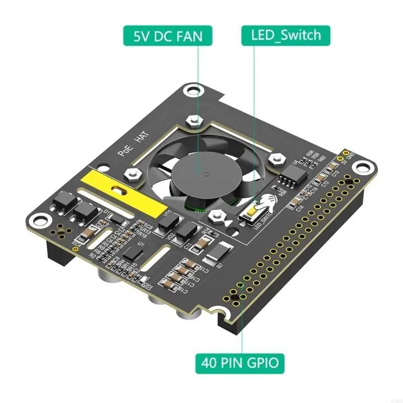 Poe Hat -Expansionsmodul für RPI 5 Poe Hat Adapter Board optimiert 24BB