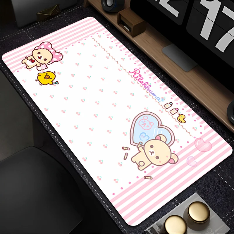 Mousepad portátil mouse pad escritório acessórios do computador teclado almofada de borracha copo macio korilakkuma rilakkuma mouse tapete grande mesa