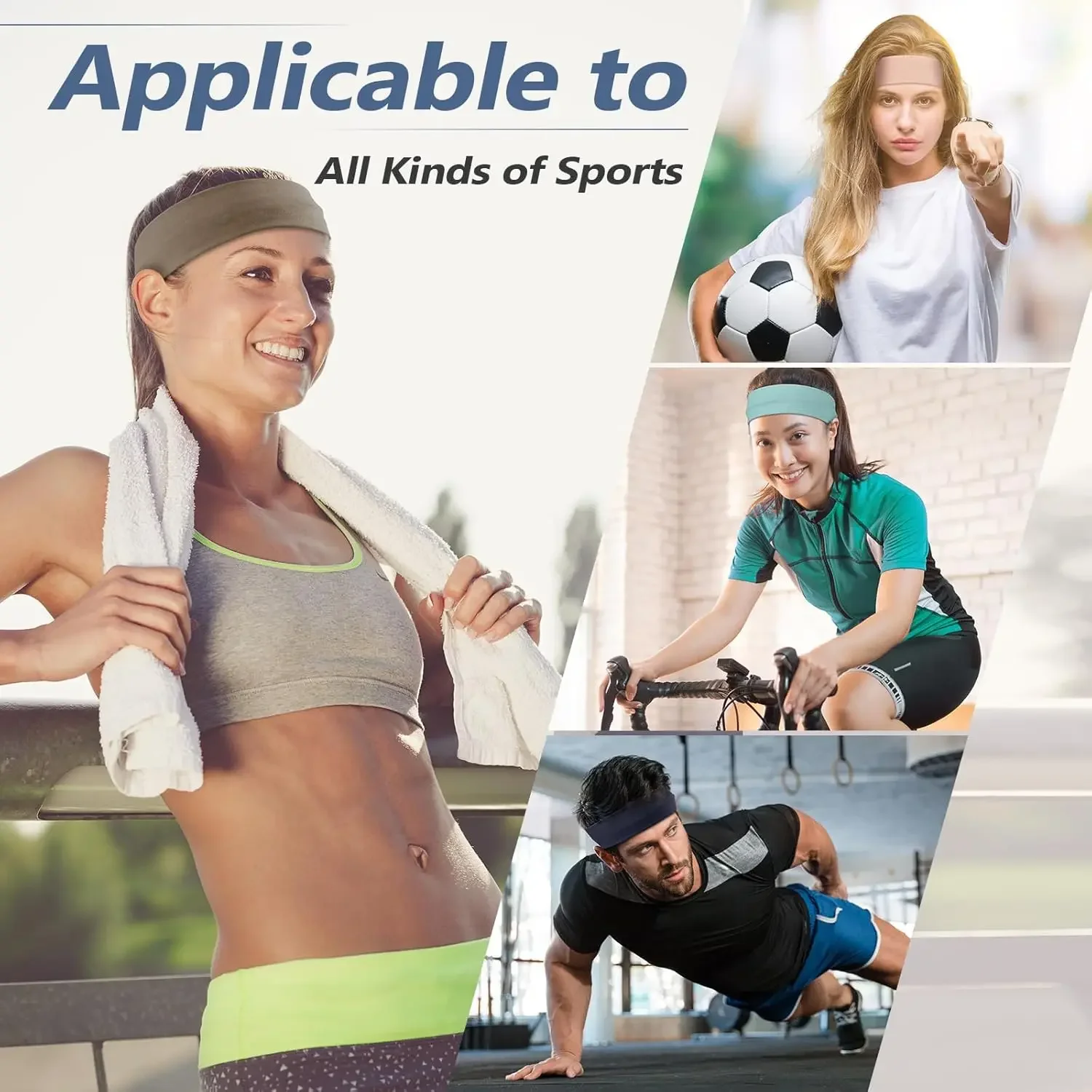 Women's Sports Headband Elastic Sweat-Absorbent Solid Color Headband Hair Accessory Thanksgiving Christmas Gift image 4