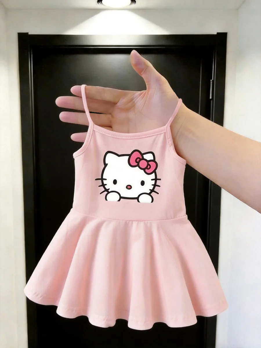 Vestido Infantil Feminino Novo Estilo Verão 2026: Vestido de Alças Fofo para Meninas Pequenas, Roupa Infantil, Moda Infantil,...