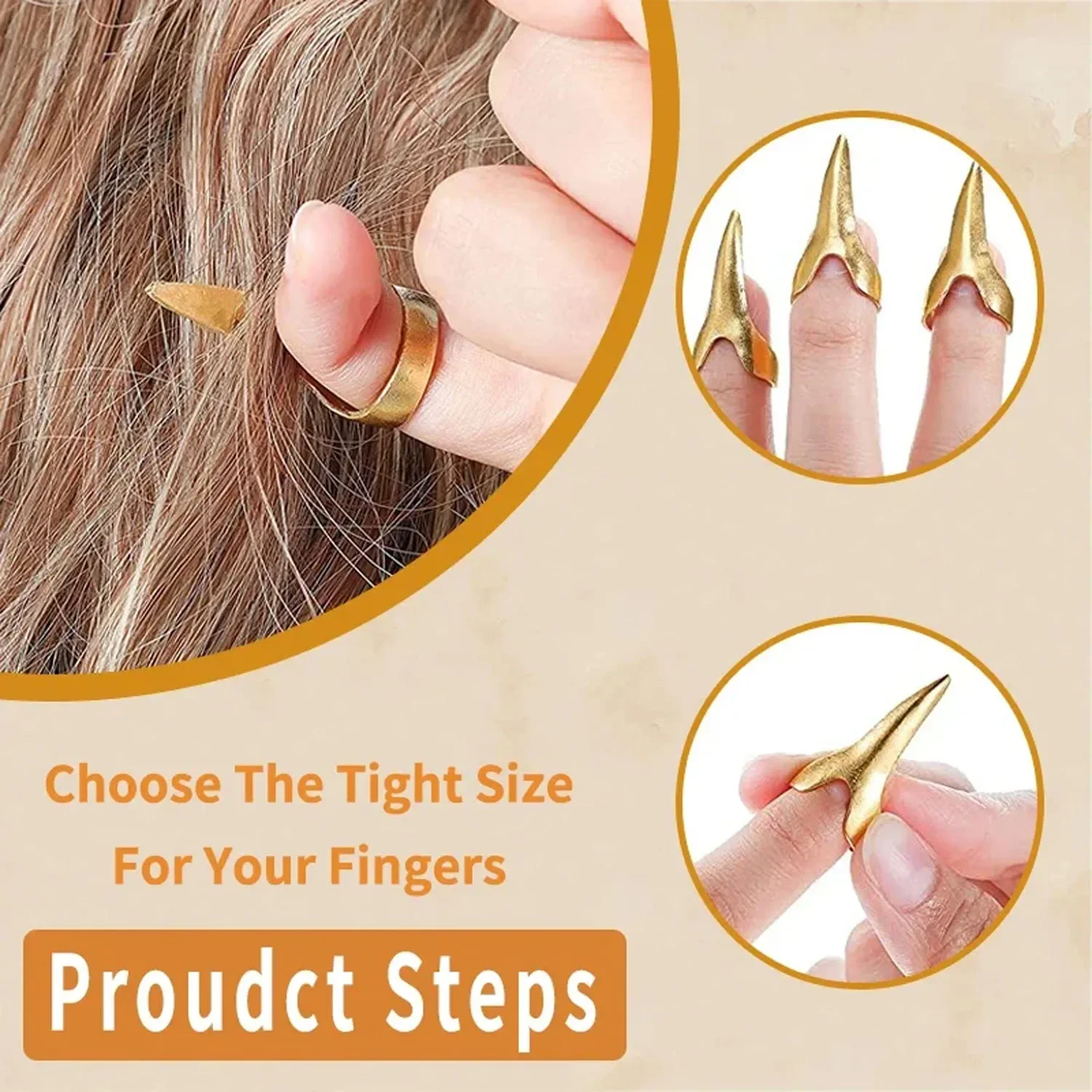 Retro Metal Hair Sectioning Rings for Women Halloween Cosplay Salon Use Wig Tool Hair Extensions Accessories