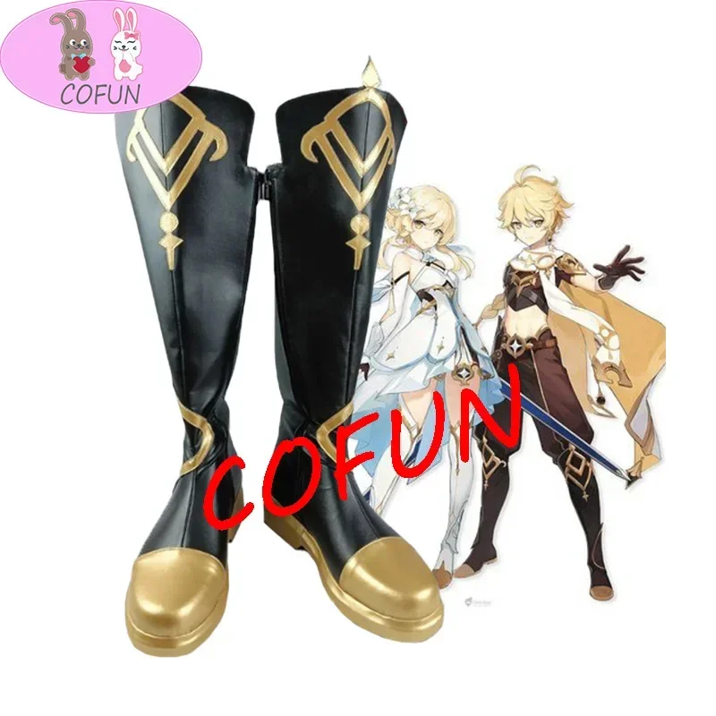 Buty do cosplayu Aether, gorący hit gry Genshin Impact, najnowsze, szyte na miarę, na Halloween, damskie akcesoria