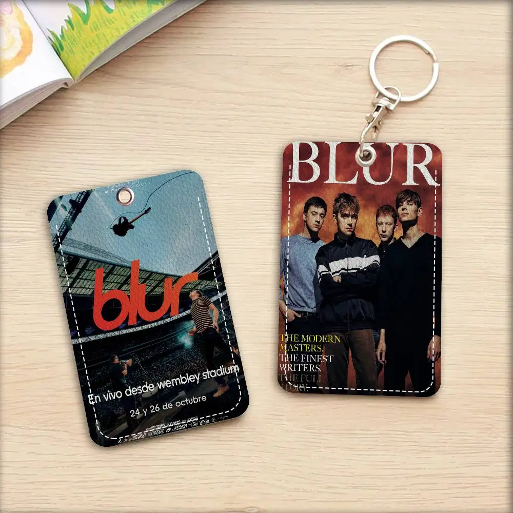B-Blur Band Style PU Access Card Holder with Keychain - Executive Protection for Bank card,Subway, Bus Card case