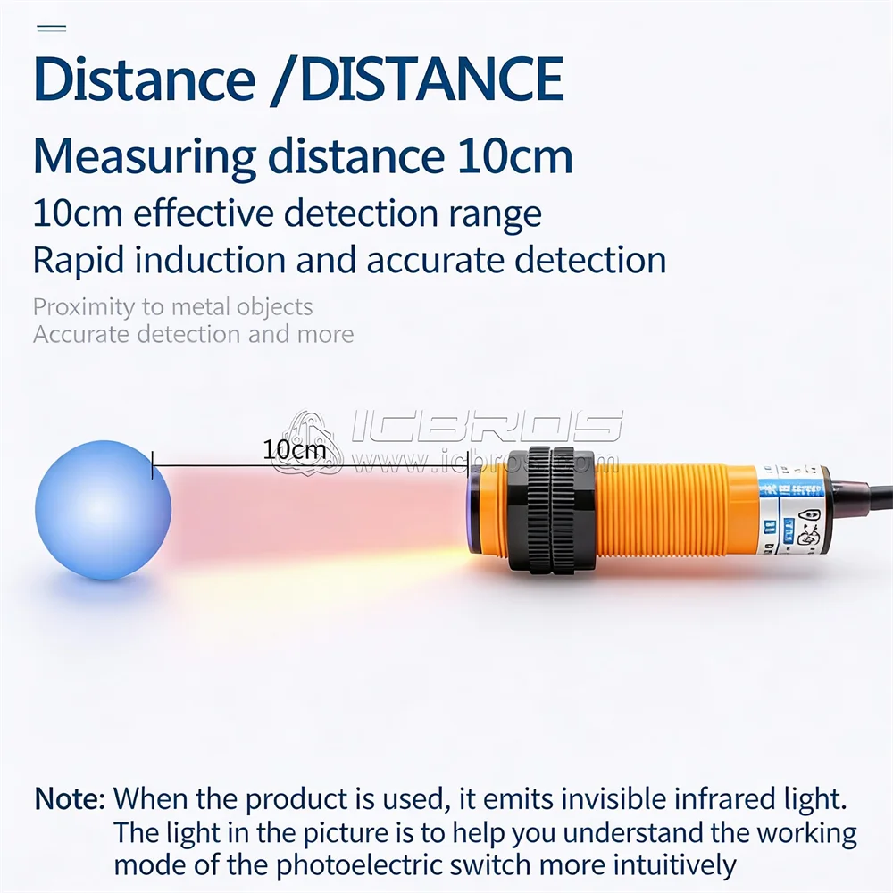 M18 E3F-DS10C4 E3F-DS10C2 E3F-DS10P1 E3F-DS10P2 Diffuse Reflection Photoelectric Switch Sensor NPN