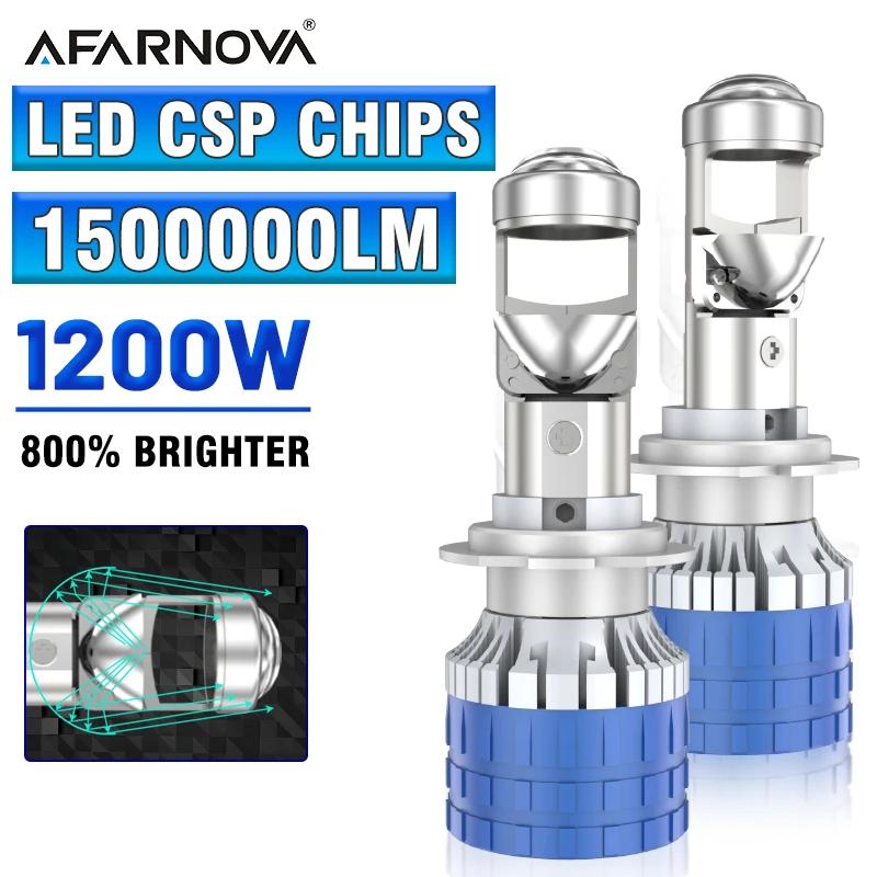 

H7 H11 H4 Led Projector Headlight Bulbs Turbo Super Bright 1200W 1500000Lm Headlamp HB3 HB4 9005 9006 LED For Fog light 12-24V