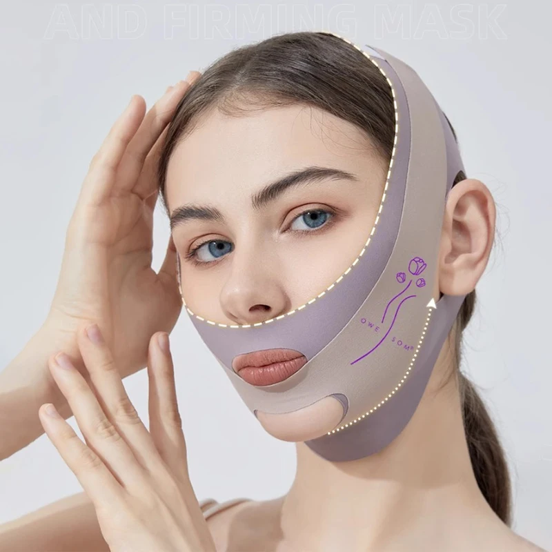 Bandage facial en V réglable, ceinture de levage, double ruisseau, sculptant le visage, masque de sommeil, outil de soin de la peau, bandes de levage, SAP