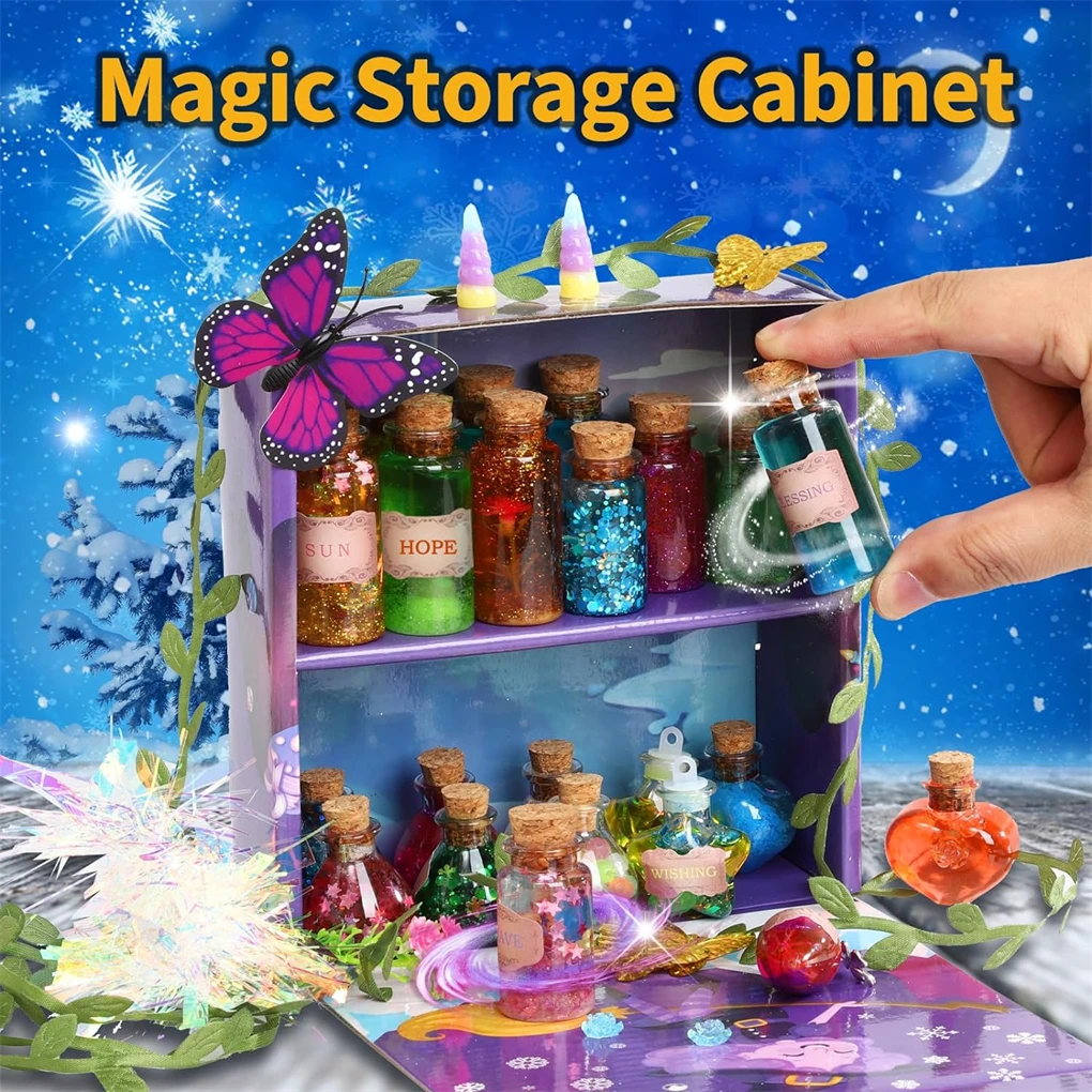 Fairy Magic Potions Kit for Kids DIY 22 Bottles Magical Potions for Christmas Creative Art Craft Toy for Girls Fun Birthday Gift