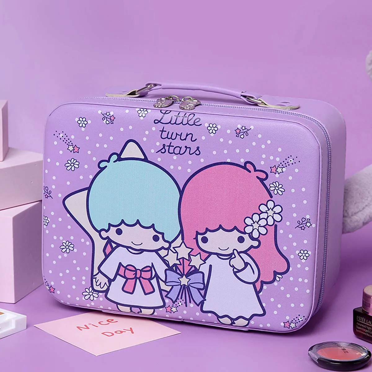 Instagram wind super hot makeup bag Portable travel large capacity girl heart cute suitcase Japanese Korean multi-functional